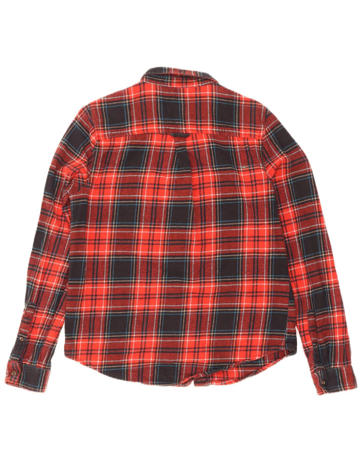 Superdry Kvinders Flannelskjorte UK 10 Small Rød Ternet Bomuld