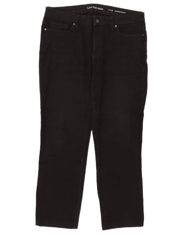 Calvin Klein Dame Crop Skinny Jeans Large W32 L25 Sort Bomuld