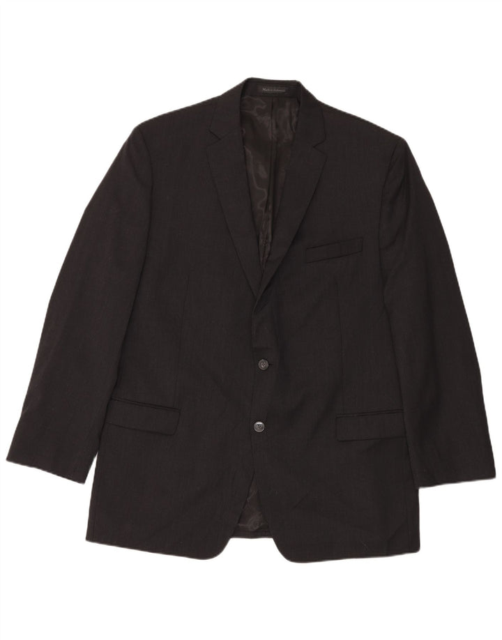 Calvin Klein Herre 2 Button Blazer Jacket UK 44 2XL Grå Uld
