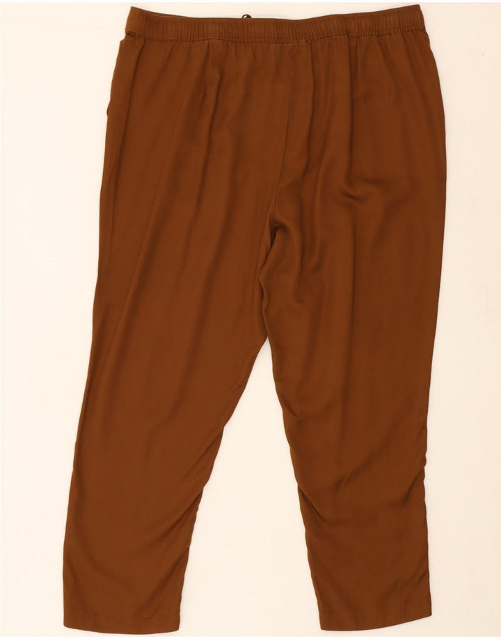 CALVIN KLEIN Womens Slim Cropped Trousers W38 L27 Brown Lyocell Vintage Calvin Klein and Second-Hand Calvin Klein from Messina Hembry 