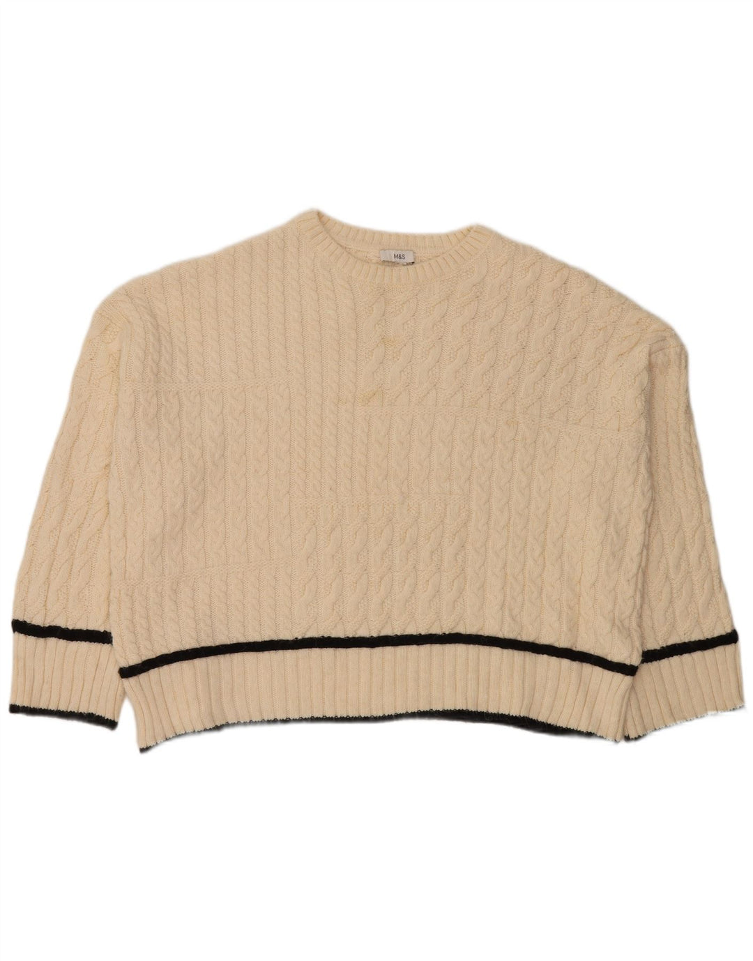 Marks & Spencer dame sweater med rund hals i overstørrelse UK 18 XL Hvid