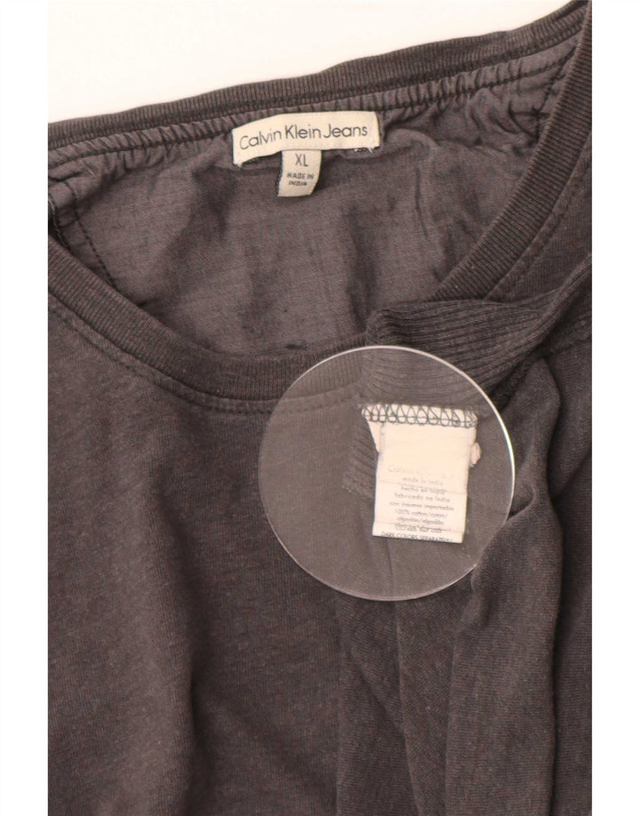 Calvin Klein Jeans Herre Top Langærmet XL Grå Bomuld