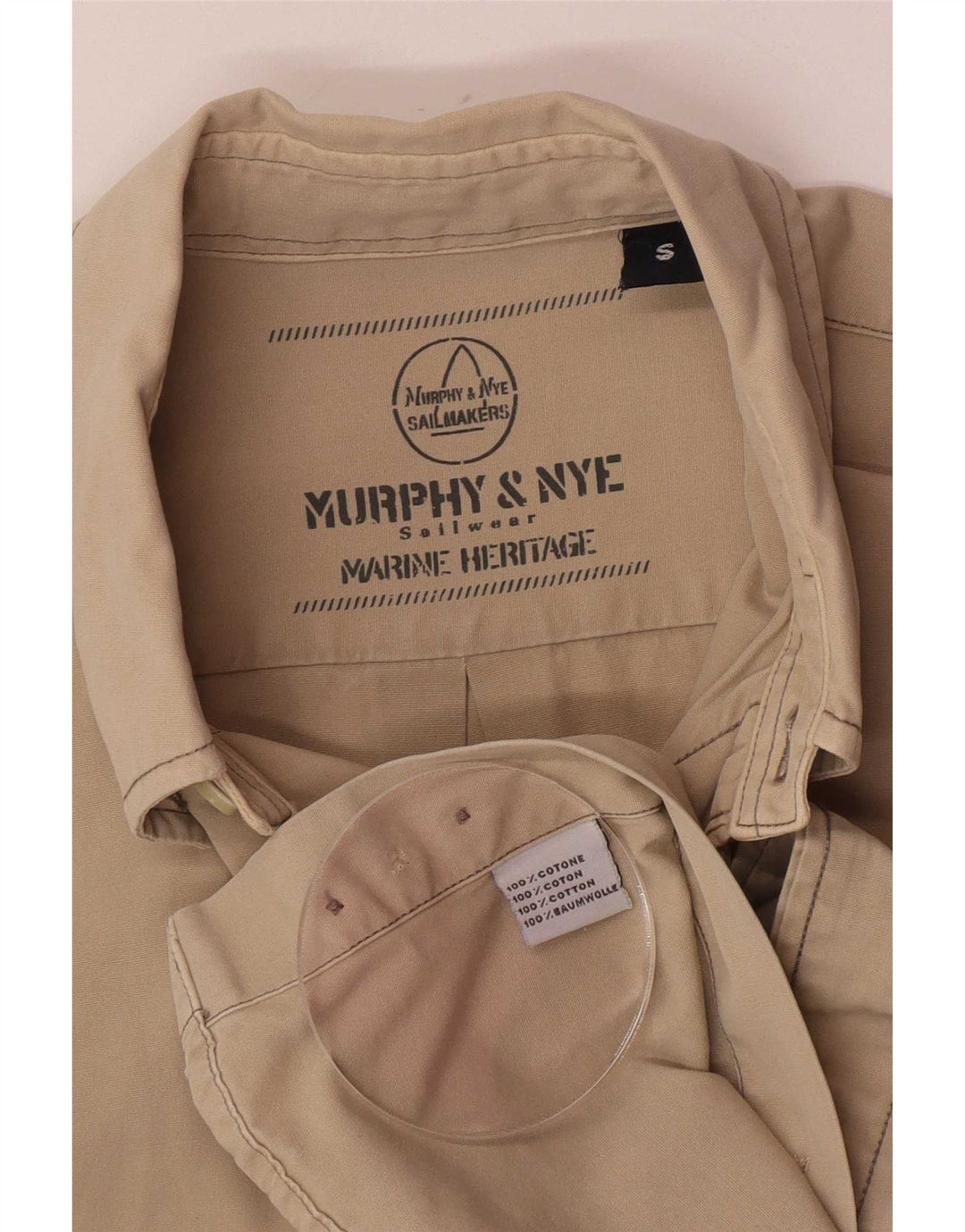 Murphy & Nye herreskjorte lille beige bomuld