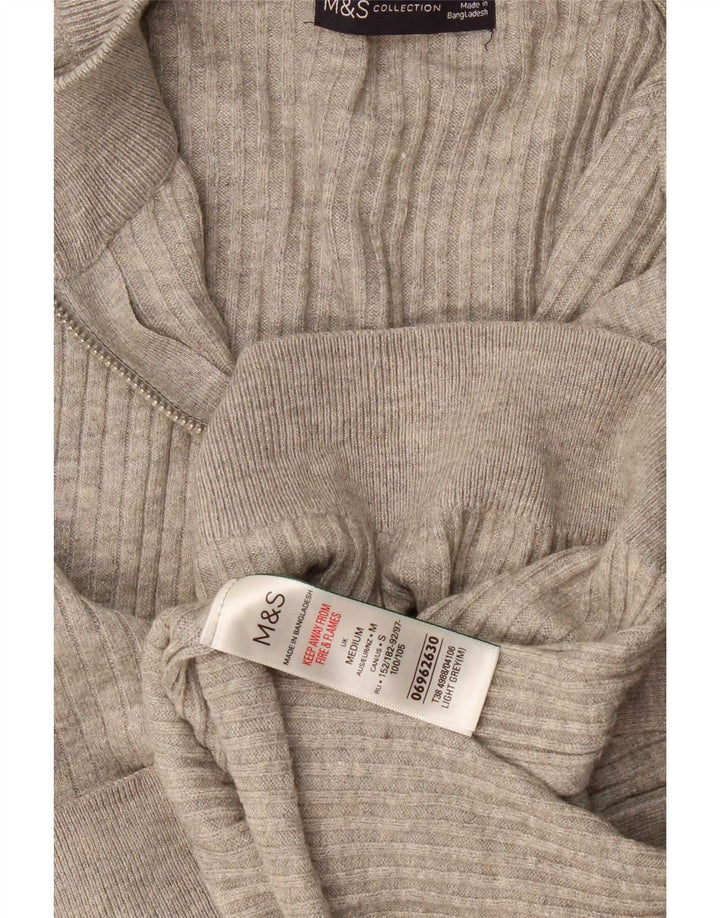 Marks & Spencer Herre sweater med lynlåshals mellemgrå viskose