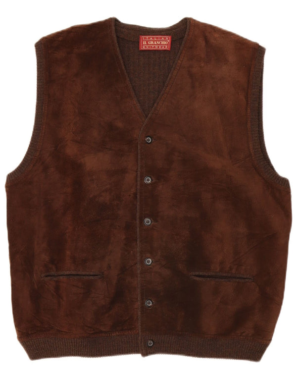 Il Granchio Herre ruskindsvest mellem brunt læder