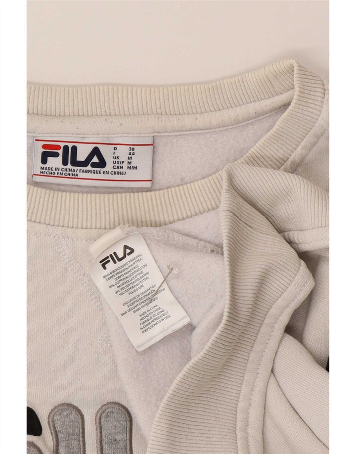 Fila Herre grafisk sweatshirt Jumper Medium Hvid Colourblock Bomuld