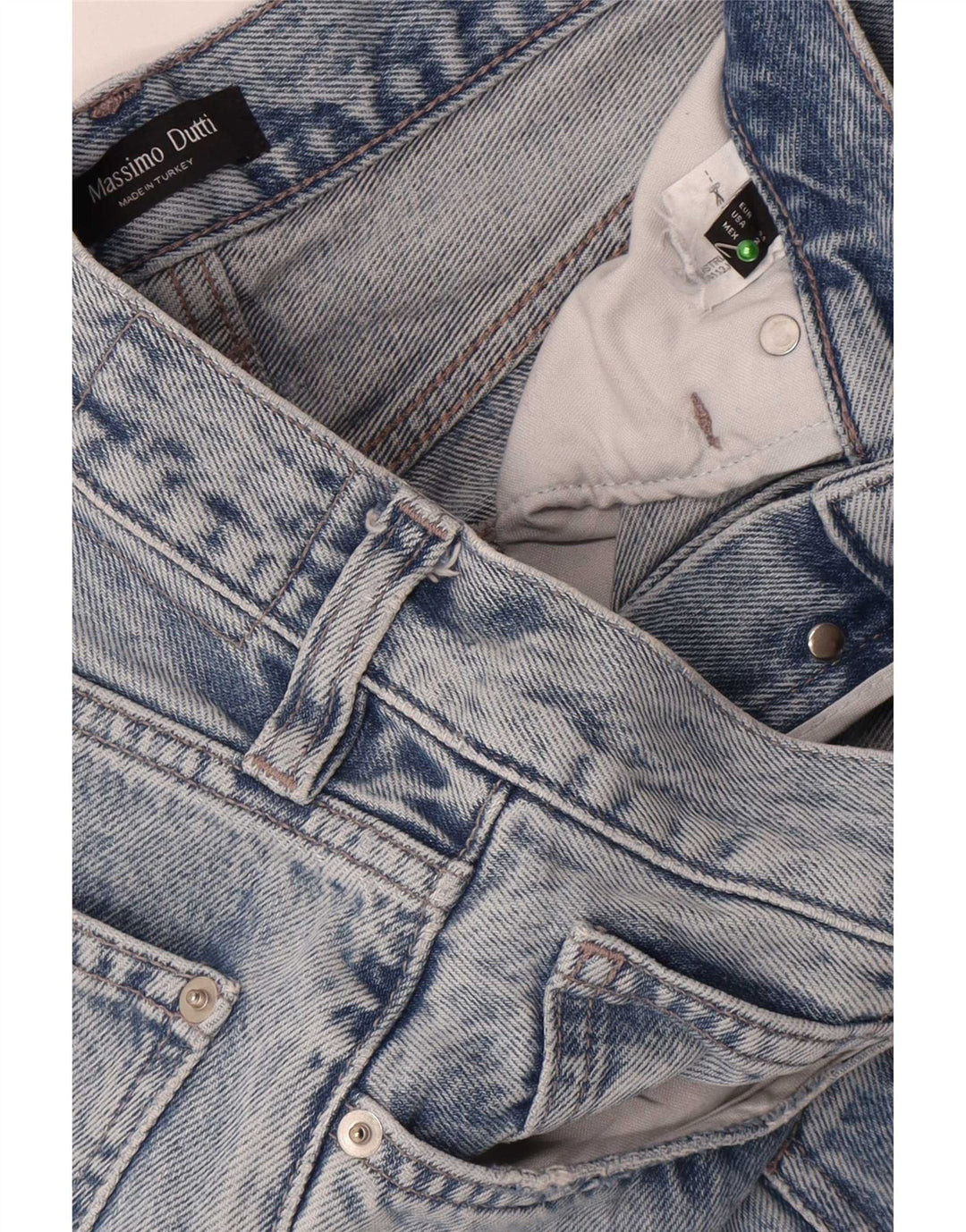 Massimo Dutti Dame Straight Jeans EU 34 2XS W24 L31 Blå