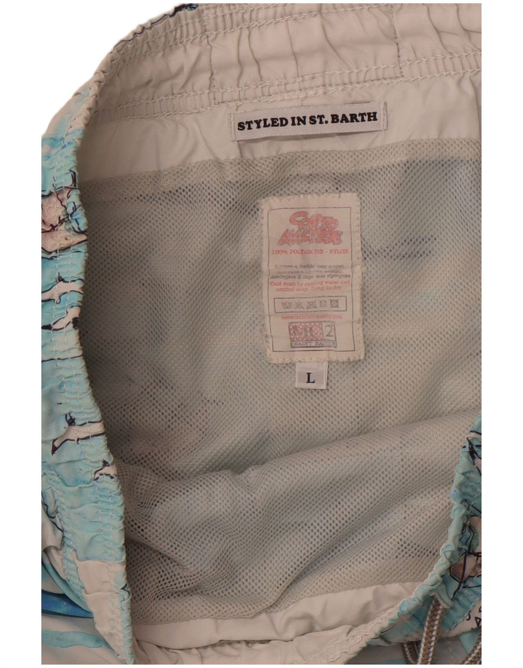 MC2 SAINT BARTH Badeshorts med abstrakt mønster til mænd store blå nylon