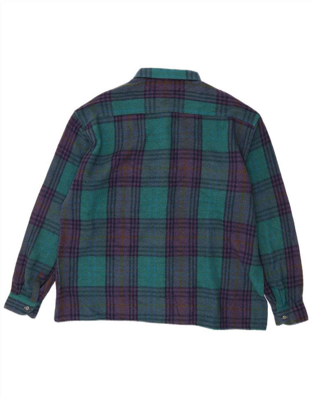 VINTAGE skovhugger flannelskjorte til mænd 3XL grøn plaiduld