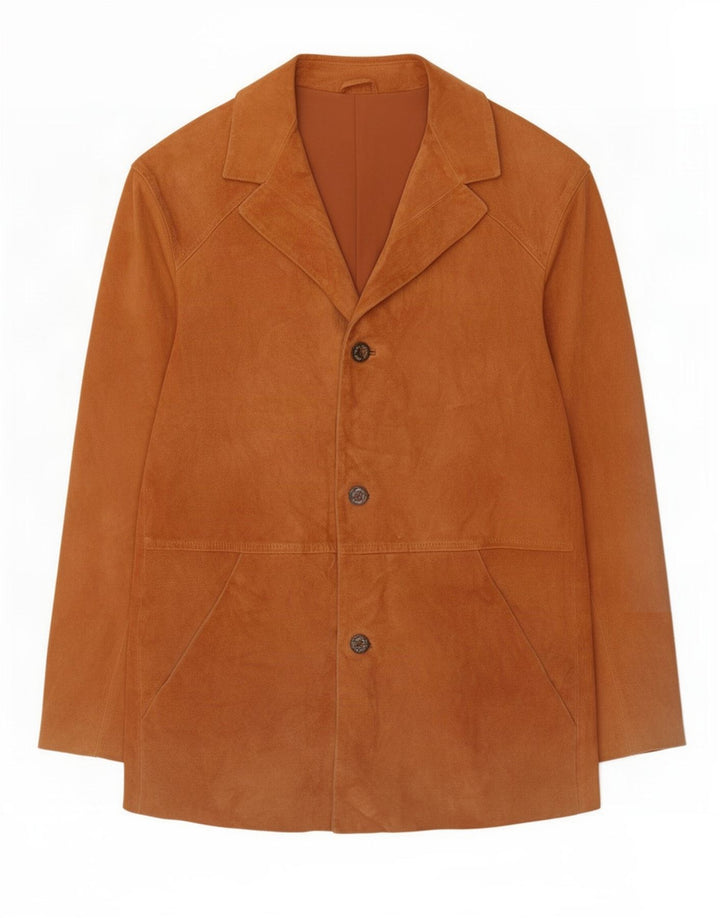 Nazareno Gabrielli Herre Ruskindsjakke IT 48 Medium Beige Læder