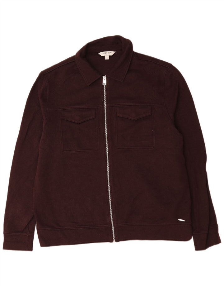Marks & Spencer Herre Autograph Bomber Jacket UK 40 Large Bourgogne Cotton