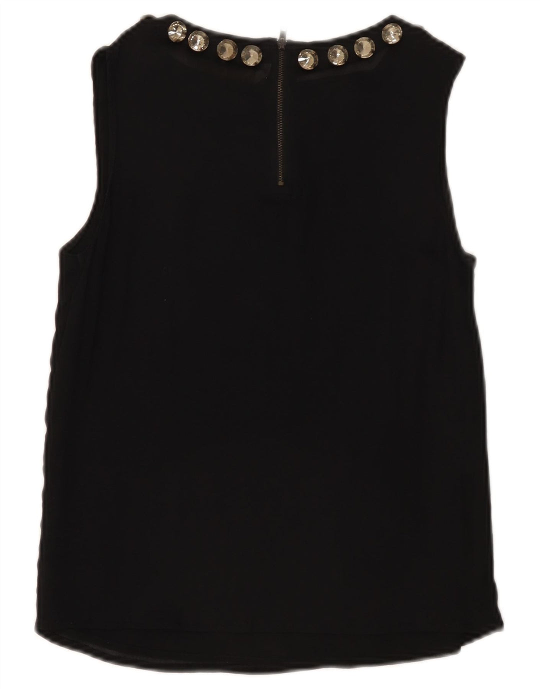 Zara Dame ærmeløs bluse Top UK 6 XS Sort