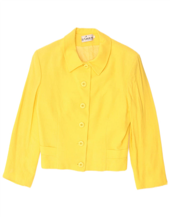 Le Group Dame 6-knaps 2-delt nederdelsæt UK 12 Medium W28 Gul Uld