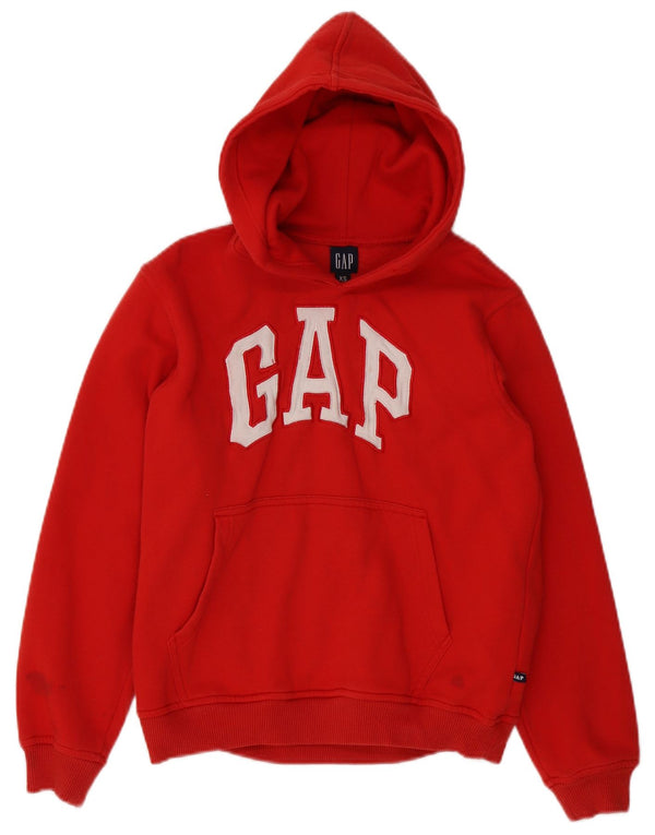 Gap Dame Loose Fit Grafisk Hoodie Jumper UK 6 XS Rød Bomuld
