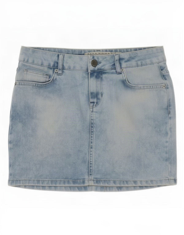 Zara Womens Denim Skirt EU 38 Small W28 Blue Cotton