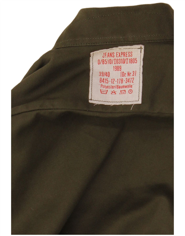 Vintage Herre Germany Military Shirt Størrelse 39/40 Medium Khaki Polyester