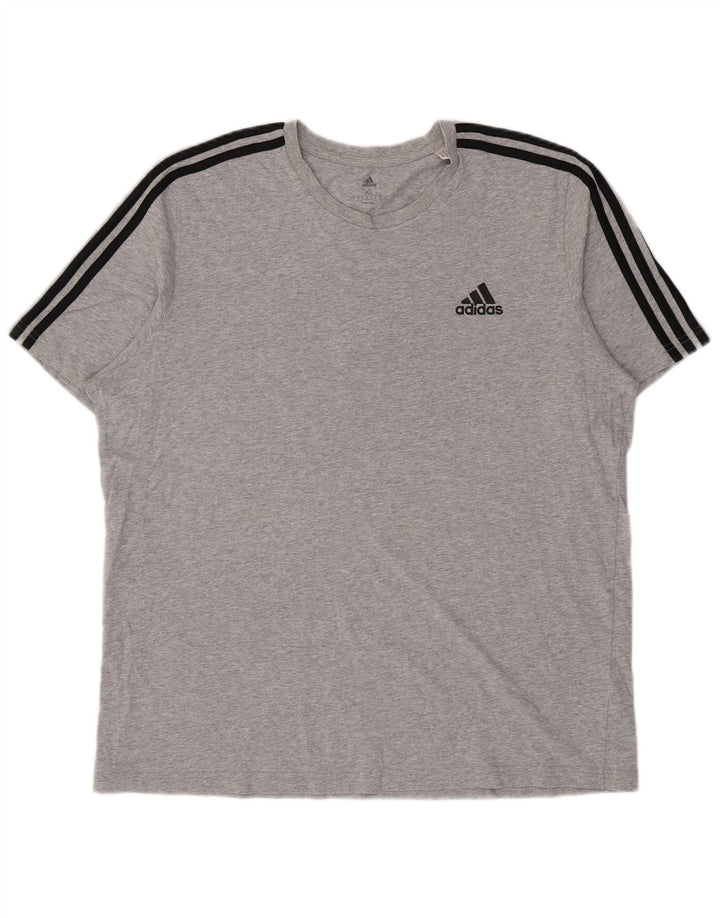 Adidas Herre T-Shirt Top XL Grå Bomuld