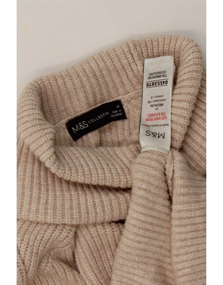 Marks & Spencer Dametrøjetrøje med rullehals UK 14 Medium Beige Viscose