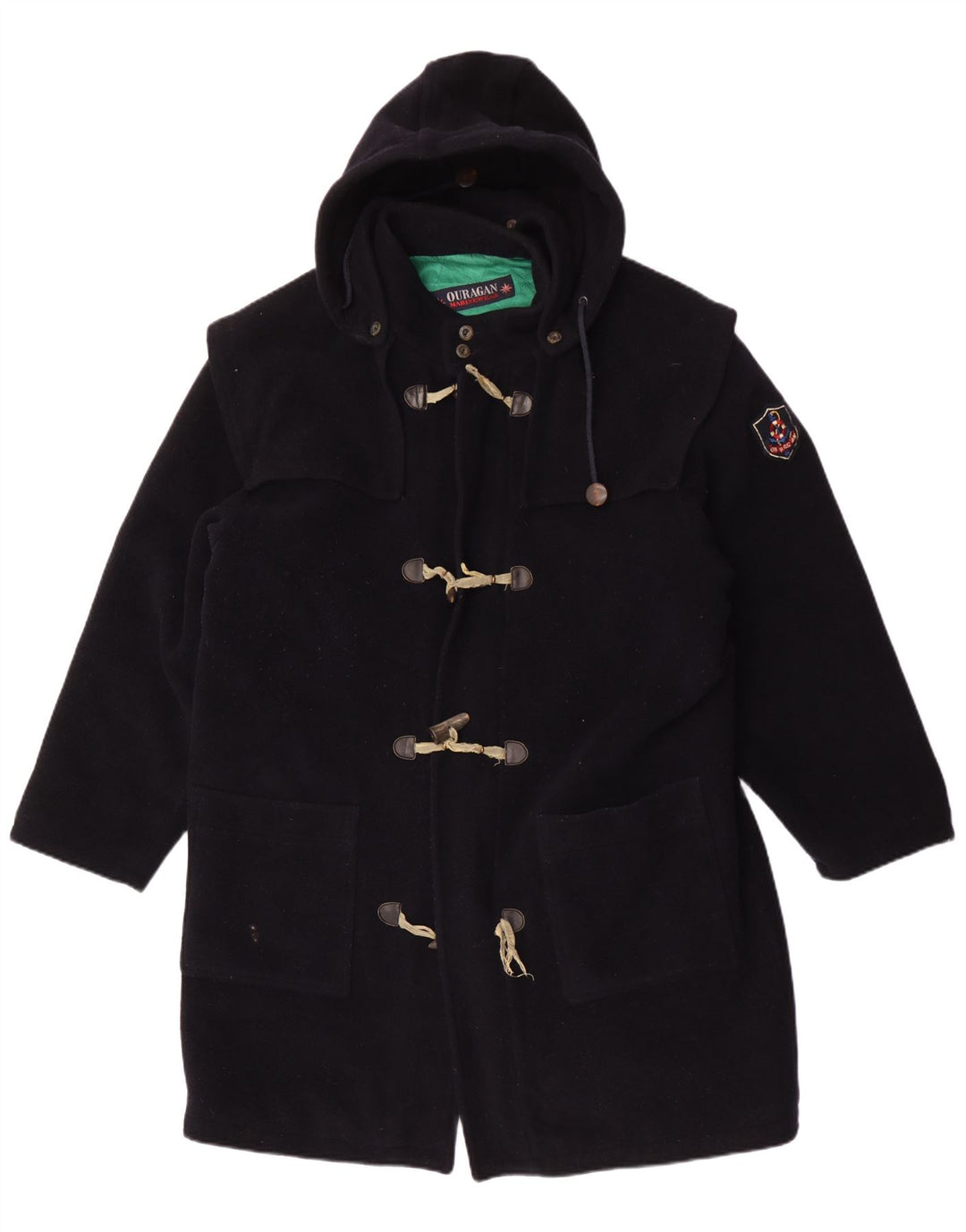 Ouragan Herre Hooded Duffel Coat UK 38 Medium Navy Blue