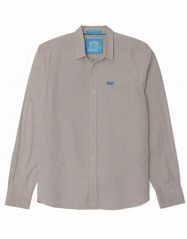 Superdry herreskjorte 2XL hvid Gingham bomuld