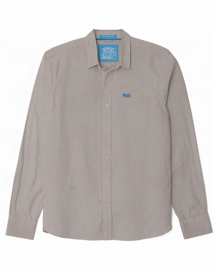 Superdry herreskjorte 2XL hvid Gingham bomuld