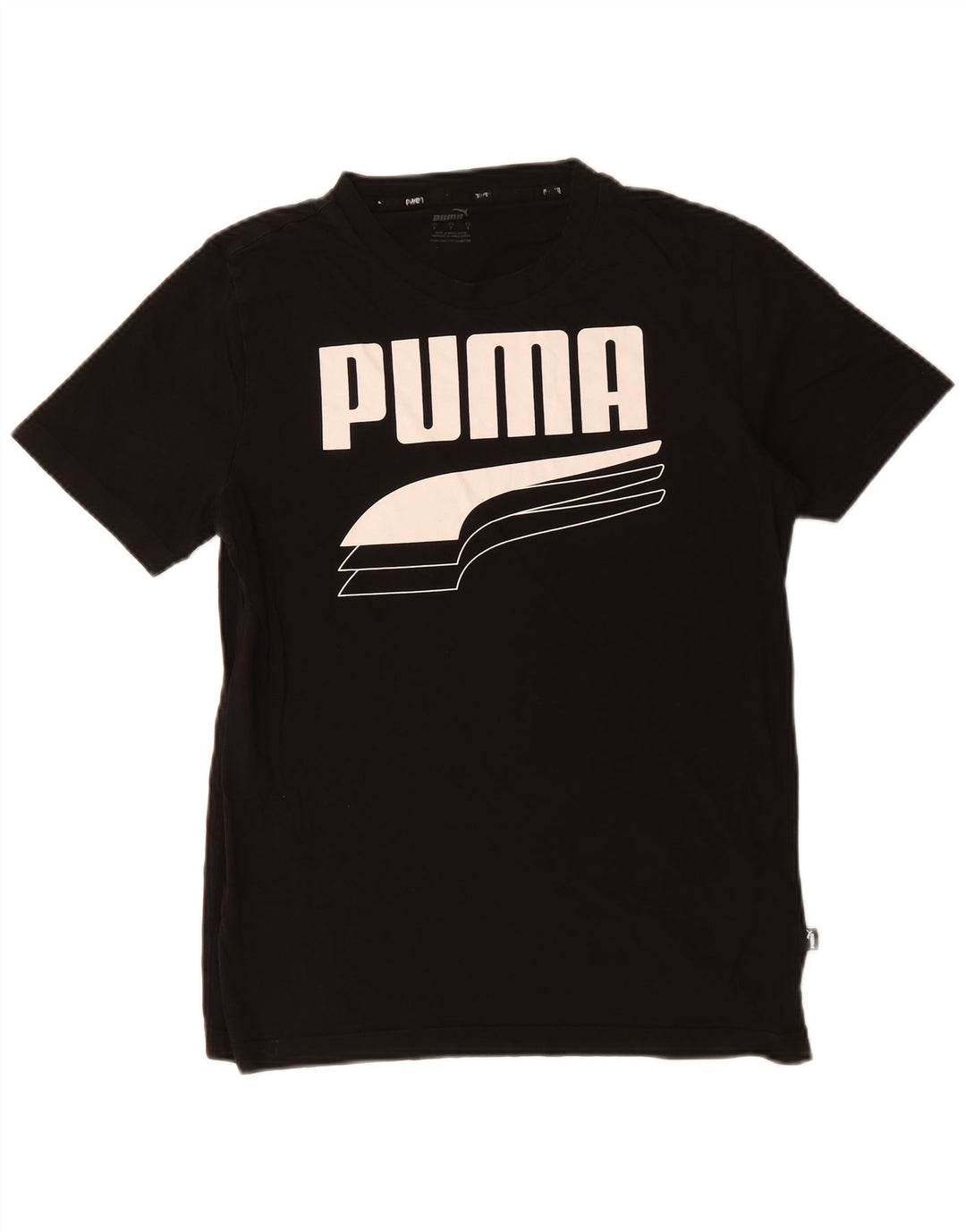 PUMA Mens Graphic T-Shirt Top Small Black Cotton
