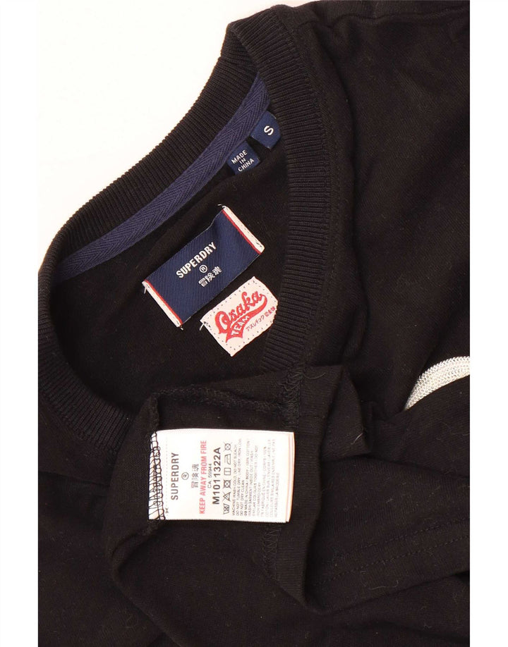 Superdry Grafisk T-shirt top til mænd, lille sort bomuld
