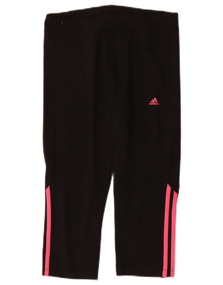 Adidas Dame Climalite Capri Leggings UK 12/14 Medium Black Polyester