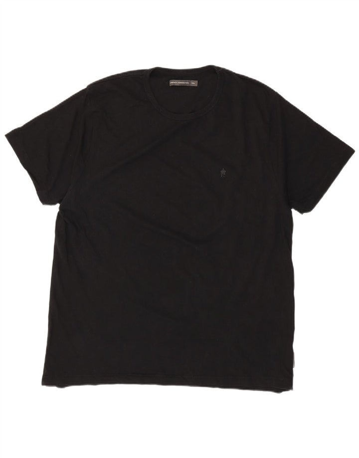 FRENCH CONNECTION Dame T-Shirt Top UK 20 2XL Sort Bomuld