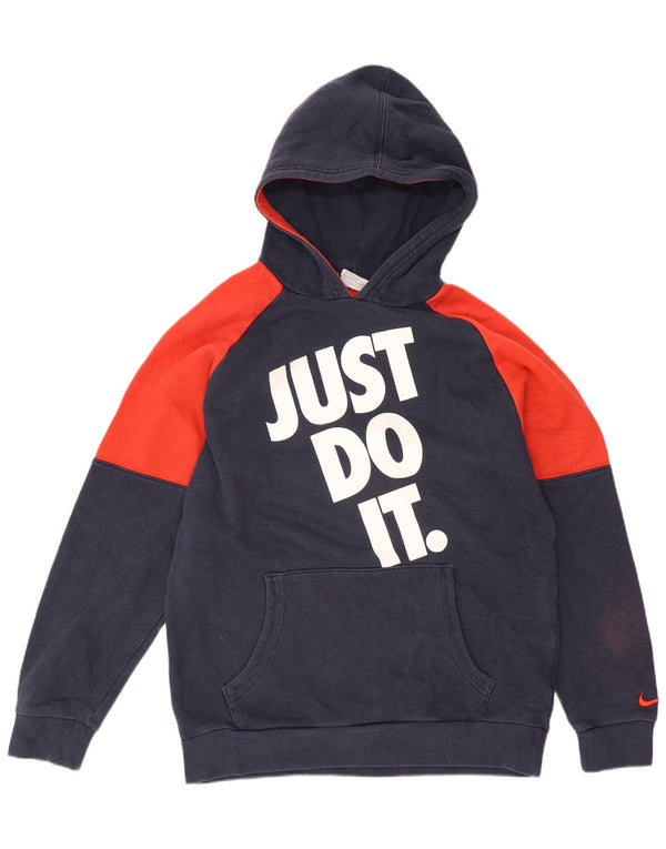 Nike drenge grafisk hættetrøje 13-14 år XL Blå Colourblock Sports