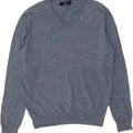 J. CREW Mens V-Neck Jumper Sweater Medium Blue Cotton Vintage J. Crew and Second-Hand J. Crew from Messina Hembry 