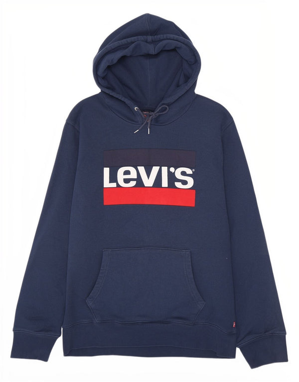 Levi's Grafisk hættetrøje til mænd XL marineblå bomuld