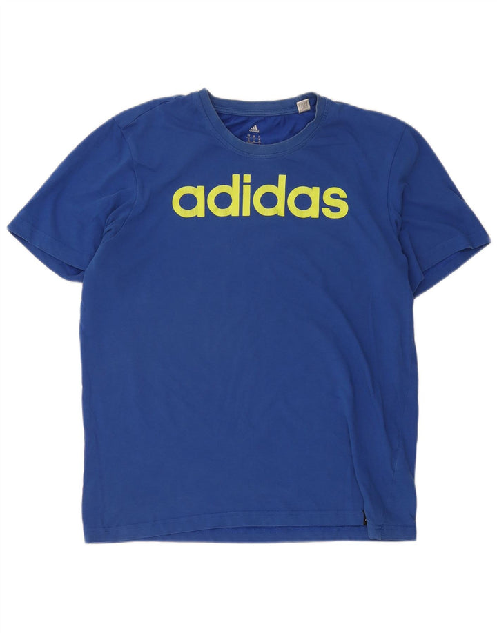 Adidas Herre Climalite grafisk T-shirt top mellemblå bomuld