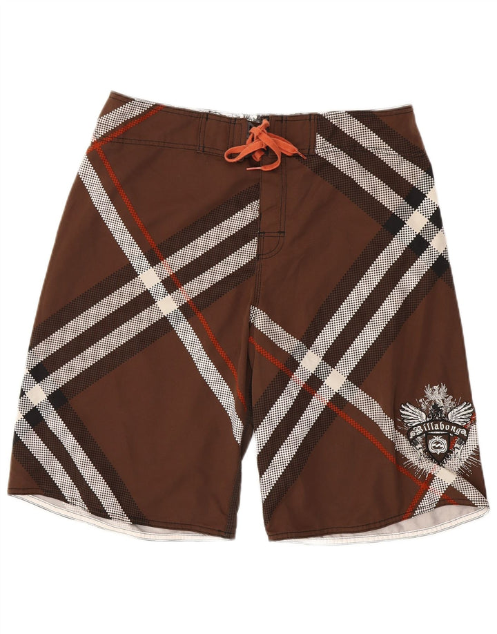 Billabong Herre grafiske svømmeshorts store brune plaid polyester