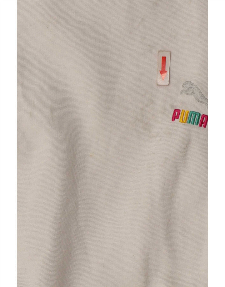 Puma Graphic Sweatshirt Jumper UK 8 Small White Colourblock