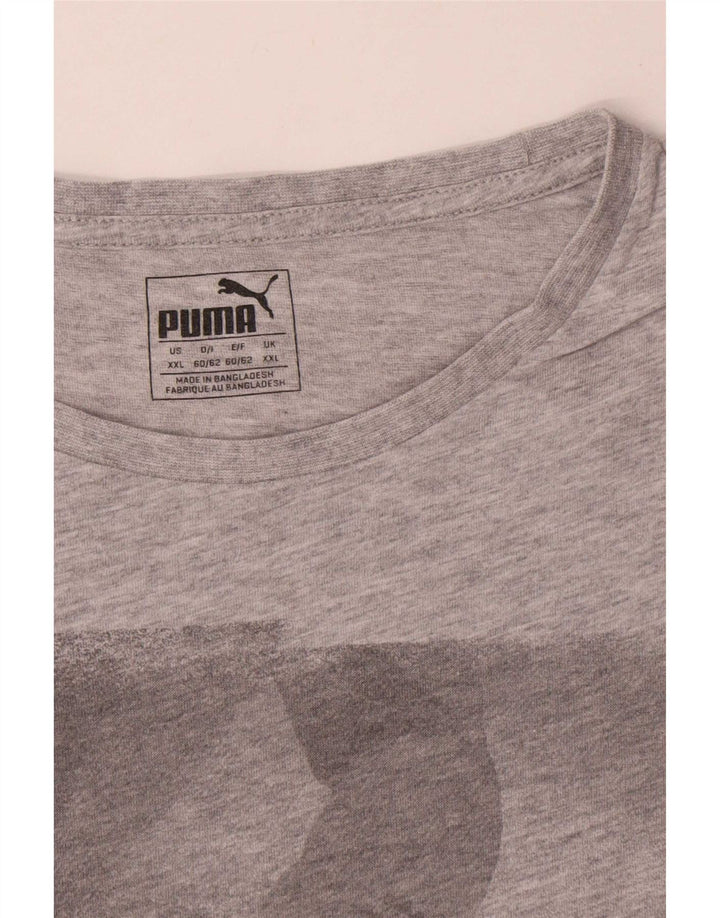 Puma Herre Grafisk T-Shirt Top 2XL Grå Bomuld