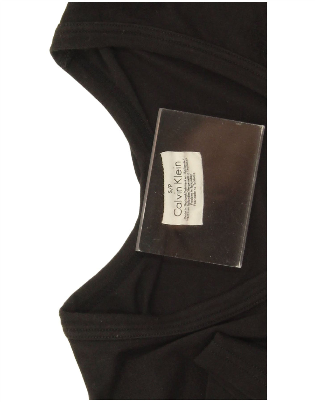 Calvin Klein Dame T-Shirt Top UK 10 Small Black Bomuld