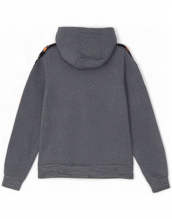 Ellesse Womens Graphic Zip Hoodie Sweater UK 6 XS Blue Flecked Polyester