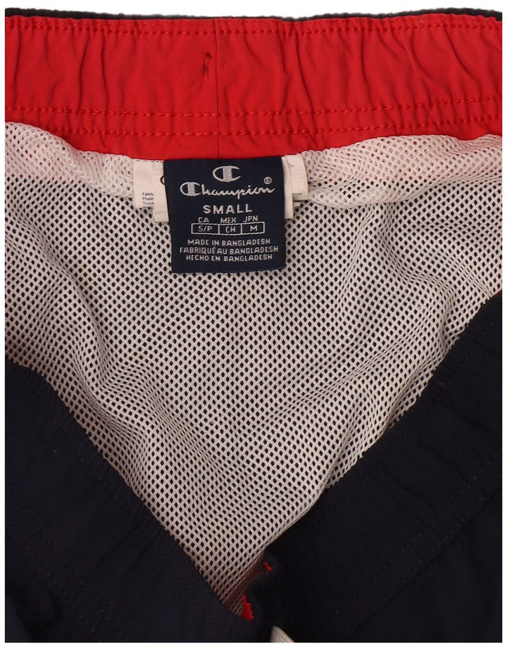 CHAMPION Mens Graphic Swimming Shorts Small  Navy Blue Polyamide