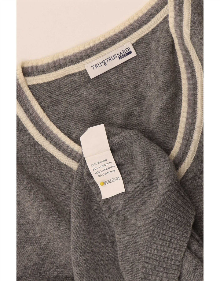 Trussardi Junior Drengevest Tank Top 13-14 år Gråstribet viskose