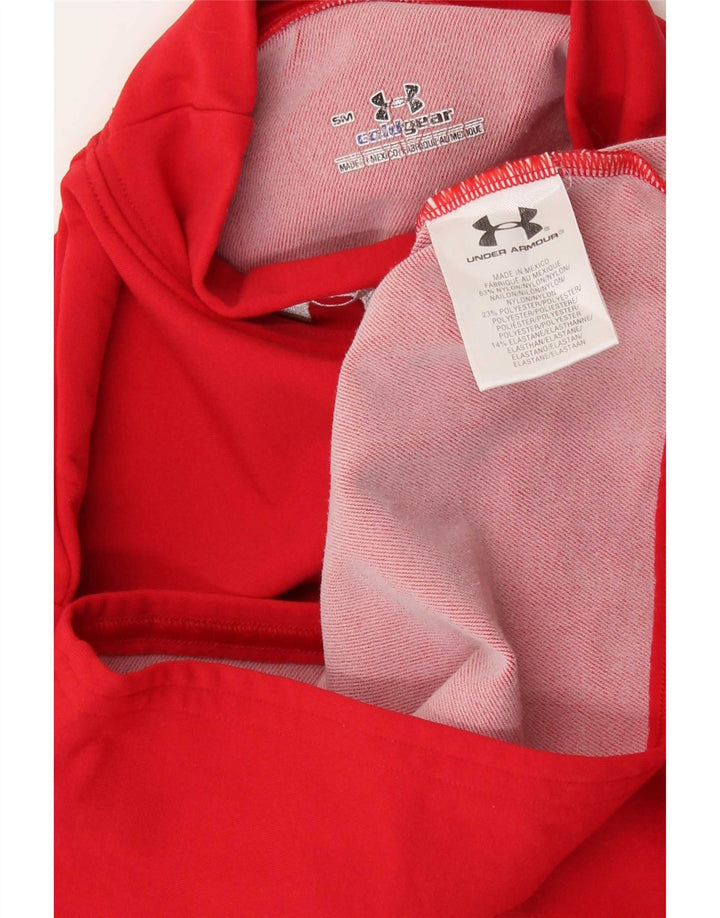 Under Armour Dame Cold Gear Top Langærmet UK 8 Lille Rød Nylon