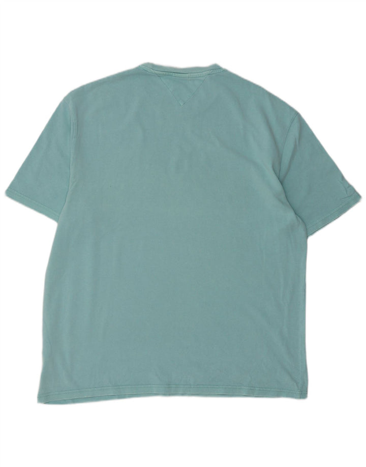 TOMMY HILFIGER Herre grafisk T-shirt Top Stor blå bomuld