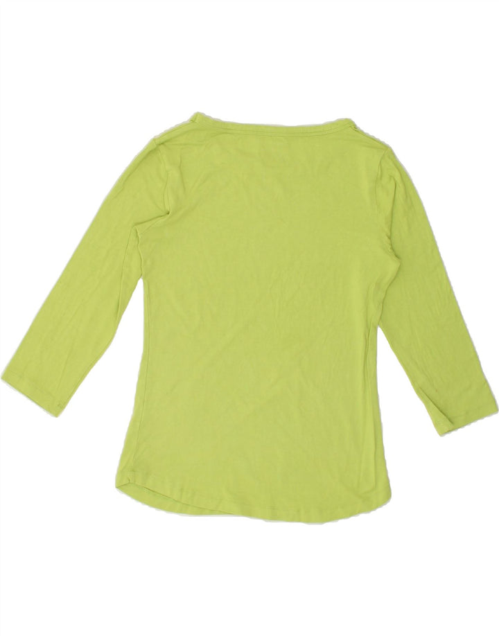 DIADORA Womens Top 3/4 Sleeve UK 12 Medium Green Viscose Vintage Diadora and Second-Hand Diadora from Messina Hembry 