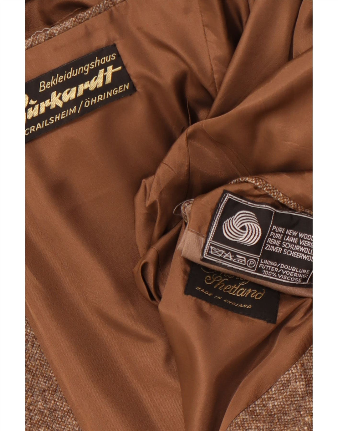 VINTAGE Herre 2-knaps blazerjakke UK 38 Medium Brown Flecked New Wool