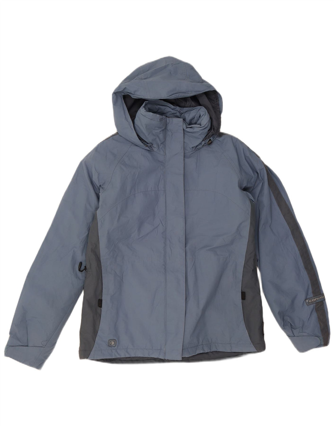 Columbia vindjakkejakke med hætte til kvinder UK 14 Medium Blue Colourblock