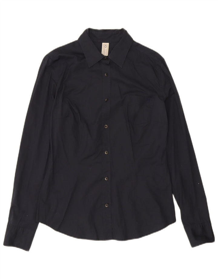 MURPHY & NYE Womens Shirt UK 12 Medium Navy Blue Cotton