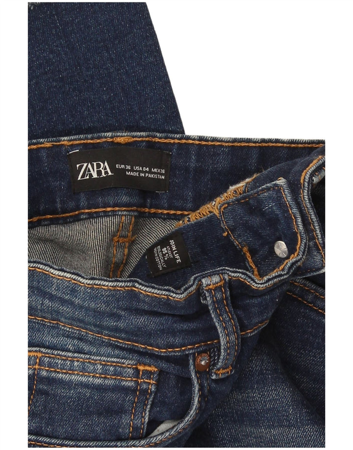 Zara Dame Flared Jeans EU 36 XS W26 L27 Blå Bomuld