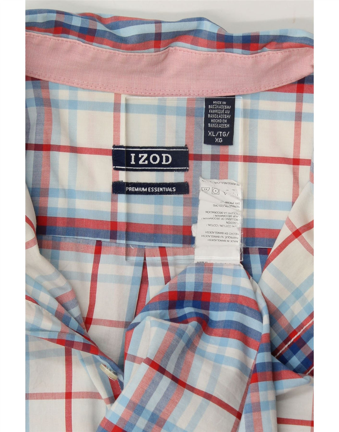 IZOD Mens Shirt XL Blue Check Cotton Vintage Izod and Second-Hand Izod from Messina Hembry 