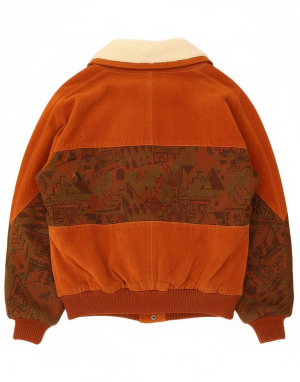 Vintage herre Sherpa ruskindsjakke UK 42 XL Brun Colourblock Læder