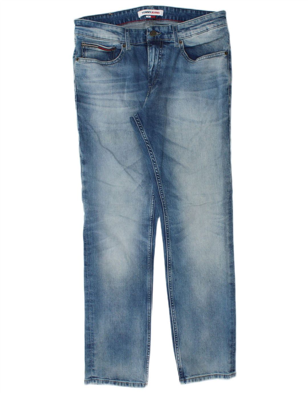 Tommy Hilfiger Herre Straight Jeans W32 L30 Blå Bomuld